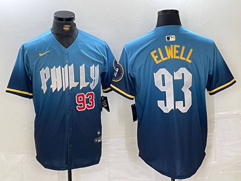 Men Philadelphia Phillies 93 Elwell Blue City Edition 2024 Nike MLB Jersey style 2